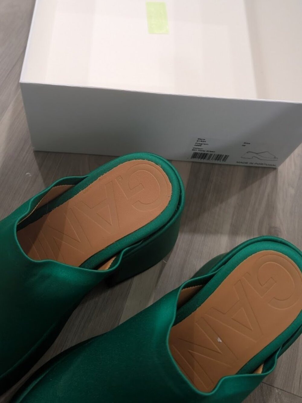 GANNI | Retro Satin Platform Wedge Mule In Kelly Green EU 38 - Picture 6 of 9
